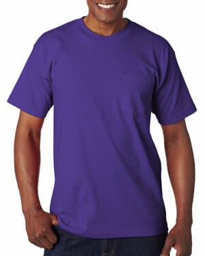 PURPLE Bayside BA7100 unisex usa made heavyweight pocket t-shirt