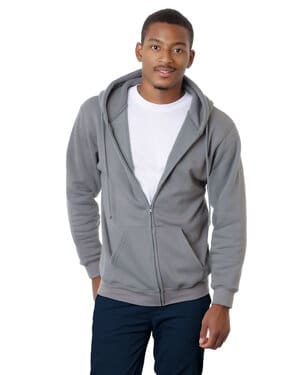 CHARCOAL BA900 adult 95oz, 80% cotton/20% polyester full-zip hooded sweatshirt
