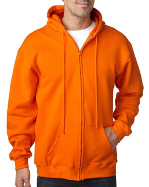 BRIGHT ORANGE BA900 adult usa made full-zip heavyweight hooded sweatshirt