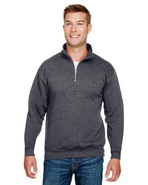 CHARCOAL HEATHER BA920 unisex 95 oz, 80/20 quarter-zip pullover sweatshirt
