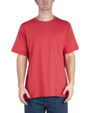 DEEP RED BSM38 men's lightweight performance pocket t-shirt