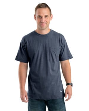 SPACE BLUE BSM38 men's lightweight performance pocket t-shirt