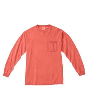 BRIGHT SALMON C4410 adult heavyweight rslong-sleeve pocket t-shirt