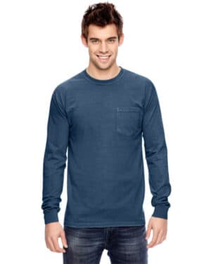 TRUE NAVY C4410 adult heavyweight rslong-sleeve pocket t-shirt