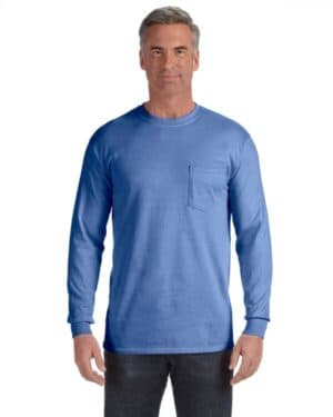 FLO BLUE C4410 adult heavyweight rslong-sleeve pocket t-shirt