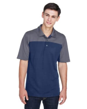 CLASSC NVY/ CRBN CE101 men's balance colorblock performance piqu polo