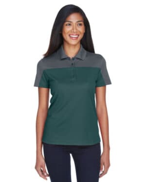 FOREST/ CARBON CE101W ladies' balance colorblock performance piqu polo