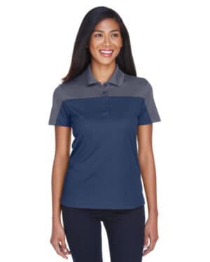 CLASSC NVY/ CRBN CE101W ladies' balance colorblock performance piqu polo