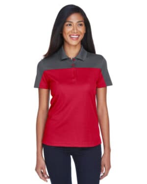 CE101W ladies' balance colorblock performance piqu polo