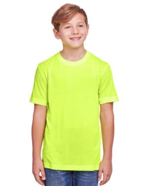 SAFETY YELLOW CE111Y youth fusion chromasoft performance t-shirt