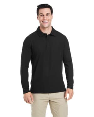 BLACK CE112L men's fusion chromasoft long-sleeve pique polo