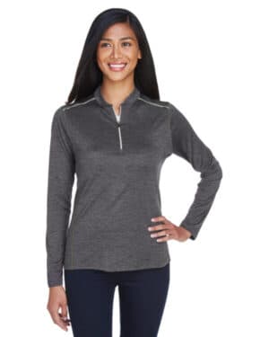 CARBON/ ACD GRN Core365 CE401W ladies' kinetic performance quarter-zip