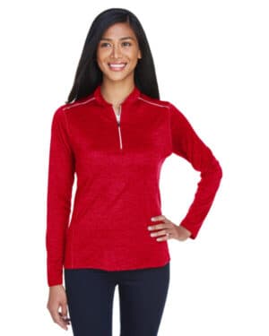 CLASSC RED/ CRBN Core365 CE401W ladies' kinetic performance quarter-zip