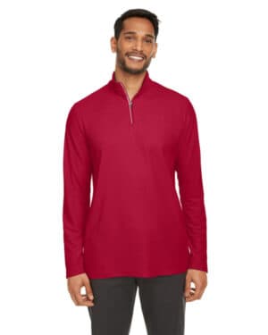 CLASSIC RED Core365 CE405 men's fusion chromasoft pique quarter-zip