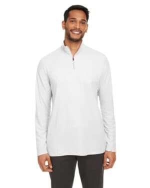 WHITE Core365 CE405 men's fusion chromasoft pique quarter-zip