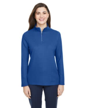 CE405W ladies' fusion chromasoft pique quarter-zip