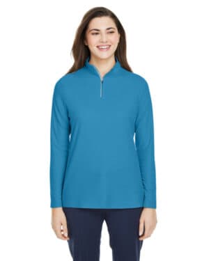 CE405W ladies' fusion chromasoft pique quarter-zip