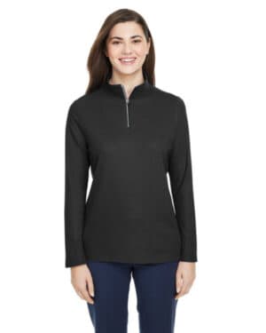 BLACK CE405W ladies' fusion chromasoft pique quarter-zip