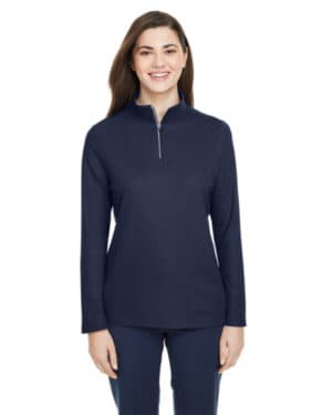 CLASSIC NAVY CE405W ladies' fusion chromasoft pique quarter-zip