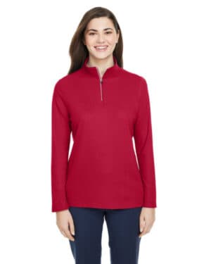 CLASSIC RED CE405W ladies' fusion chromasoft pique quarter-zip