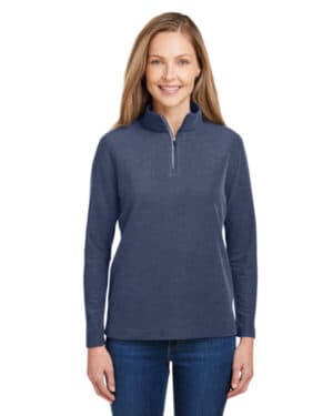 CLASSIC NAVY HTH CE405W ladies' fusion chromasoft pique quarter-zip