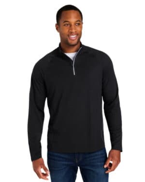 BLACK/ CARBON Core365 CE418 men's origin performance pique quarter-zip