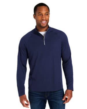 CLASC NAVY/ CRBN Core365 CE418 men's origin performance pique quarter-zip