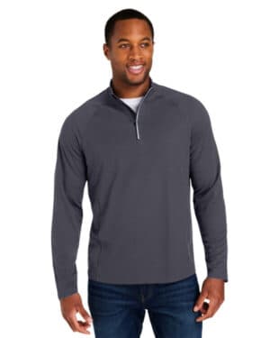 CARBON/ BLACK Core365 CE418 men's origin performance pique quarter-zip