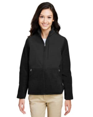 BLACK/ BLACK Core365 CE890W ladies' journey summit hybrid full-zip