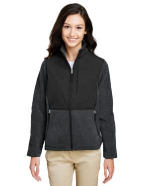 HTH CHRCOAL/ BLK Core365 CE890W ladies' journey summit hybrid full-zip