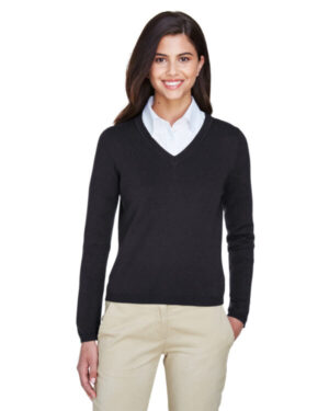 BLACK Devon & jones D475W ladies' v-neck sweater