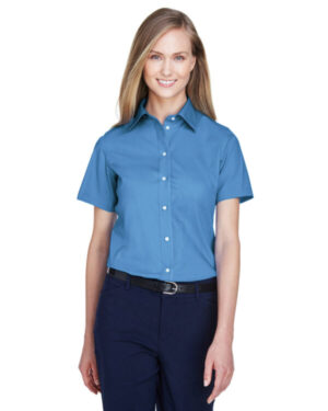FRENCH BLUE D620SW ladies' crown woven collection solid broadcloth short-sleeve shirt