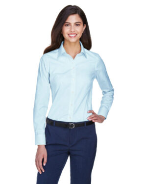 CRYSTAL BLUE D630W ladies' crown woven collection solid oxford