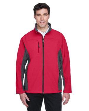 RED/ DK CHARCOAL Devon & jones D997 men's soft shell colorblock jacket