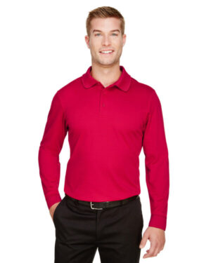 RED DG20LT crownlux performance men's tall plaited long sleeve polo