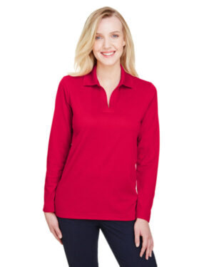 RED DG20LW crownlux performance ladies' plaited long sleeve polo
