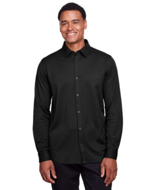 BLACK DG20Z men's crownlux performance plaited button-down shirt