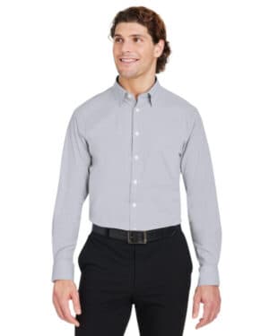 GRAPHITE/WHITE DG537 crownlux performance men's microstripe shirt