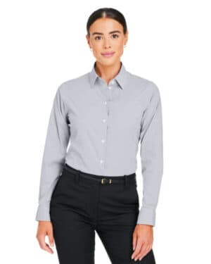 GRAPHITE/WHITE DG537W crownlux performance ladies' microstripe shirt