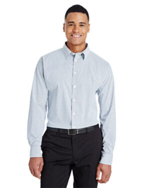 NAVY/ WHITE DG540 crownlux performance men's micro windowpane shirt