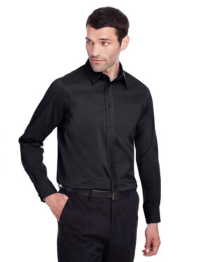 BLACK DG560 men's crown collection stretch broadcloth slim fit shirt