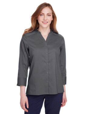 GRAPHITE DG560W ladies' crown collection stretch broadcloth 3/4 sleeve blouse