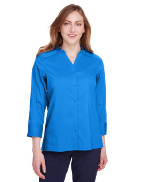 FRENCH BLUE DG560W ladies' crown collection stretch broadcloth 3/4 sleeve blouse
