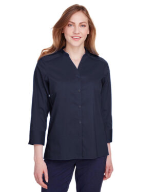 NAVY DG560W ladies' crown collection stretch broadcloth 3/4 sleeve blouse