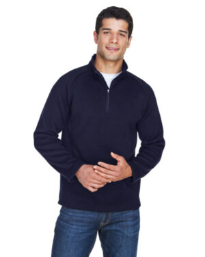 NAVY Devon & jones DG792 adult bristol sweater fleece quarter-zip