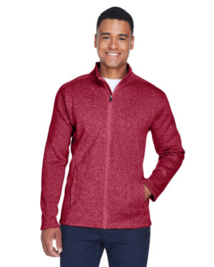 RED HEATHER DG793 men's bristol full-zip sweater fleece jacket