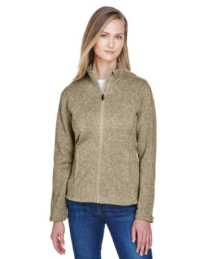 KHAKI HEATHER DG793W ladies' bristol full-zip sweater fleece jacket