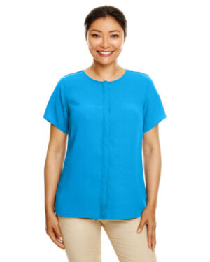 OCEAN BLUE DP612W ladies' perfect fit short-sleeve crepe blouse
