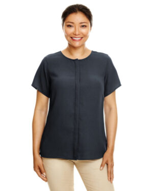 BLACK DP612W ladies' perfect fit short-sleeve crepe blouse
