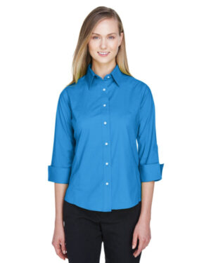 FRENCH BLUE DP625W ladies' perfect fit 3/4-sleeve stretch poplin blouse